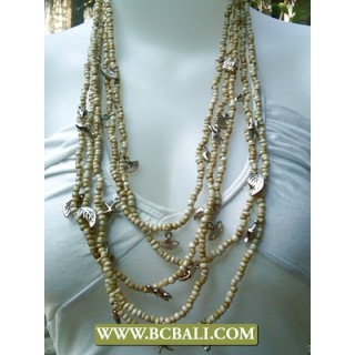 Natural Bead mix Chain Necklace Layered